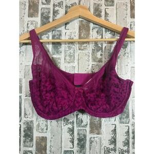 Victoria's Secret Demi Bra Womens 36DDD Purple Lace Body by Victoria